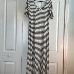 Bar III Striped Maxi Dress Large